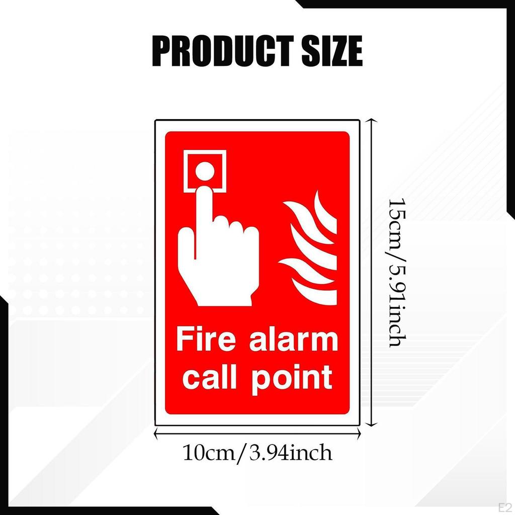 50x Fire Alarm Call Point Signs Stickers Waterproof Display Decal High Visibility for Indoor and