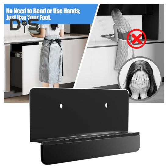 1/2 st Skåpfotshandtag för sopor Kraftigt metall Händerfria Skruvmonterade Köksluckskant Sopdraglådsfot Draghandtag