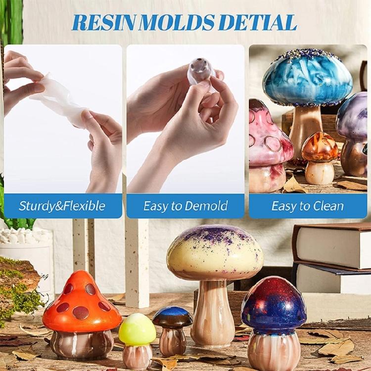 Mushroom Silicone Mold for Epoxy Resin Casting Home Decors Scented Candle DIY Soap Making Mould 3D Mushroom Resin Molds
