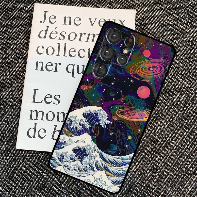 Moon Stars Space Case For Samsung Galaxy S25 S24 Ultra S20 S21 S22 S23 Ultra S9 S10 Plus S25 FE Back Cover