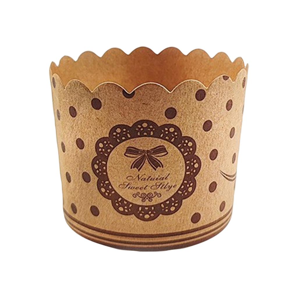 Small Kraft Paper Machine-made Cup, Mafen Cup, Cake Paper Cup, Heat-resistant Oven, Baking Household Small Paper Holder, 50 Pieces Set