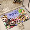 Alfombra de baño con estampado de Labubu de dibujos animados, felpudo antideslizante, alfombrilla de secado de cocina para dormitorio, alfombrilla de drenaje, alfombra de entrada, alfombra de dibujos animados para el hogar