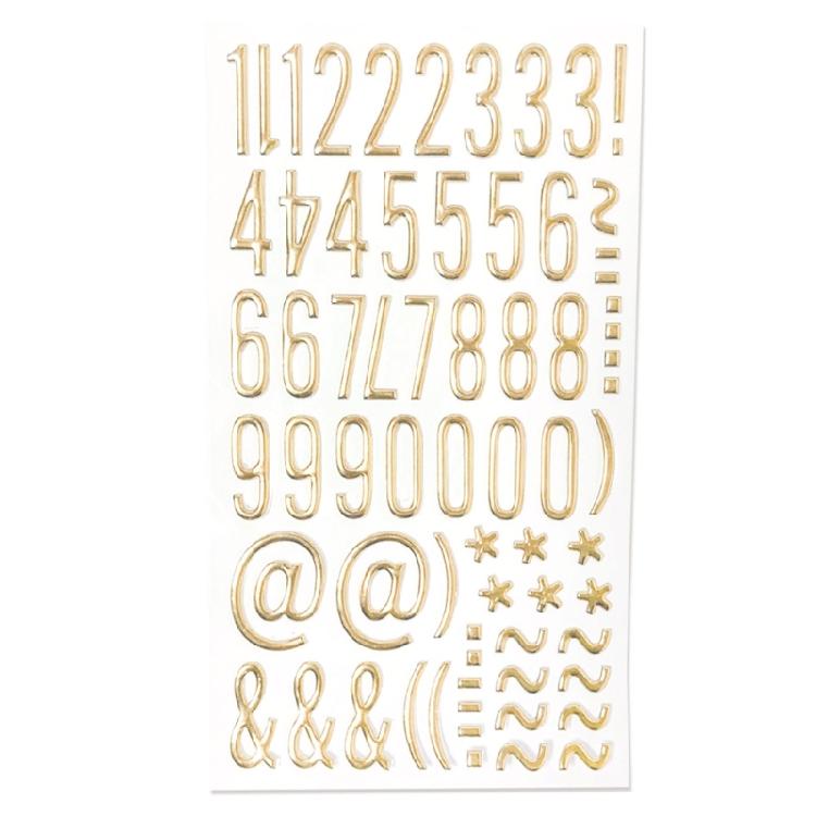 Золотая блестящая наклейка-буква для дневника, блокнота, планировщика, 3D металлическая цветная наклейка-буква для скрапбукинга, альбома