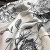 Monochrome Botanical Designer Print Scarf Women Silk Scarves Luxury Bandana Hijab Neckerchief Shawl Kerchief Hair Band Foulard