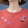 Autumn Winter New Fashion Embroidered Sweater for Women Short Style Mom Knitwear Elegant Design