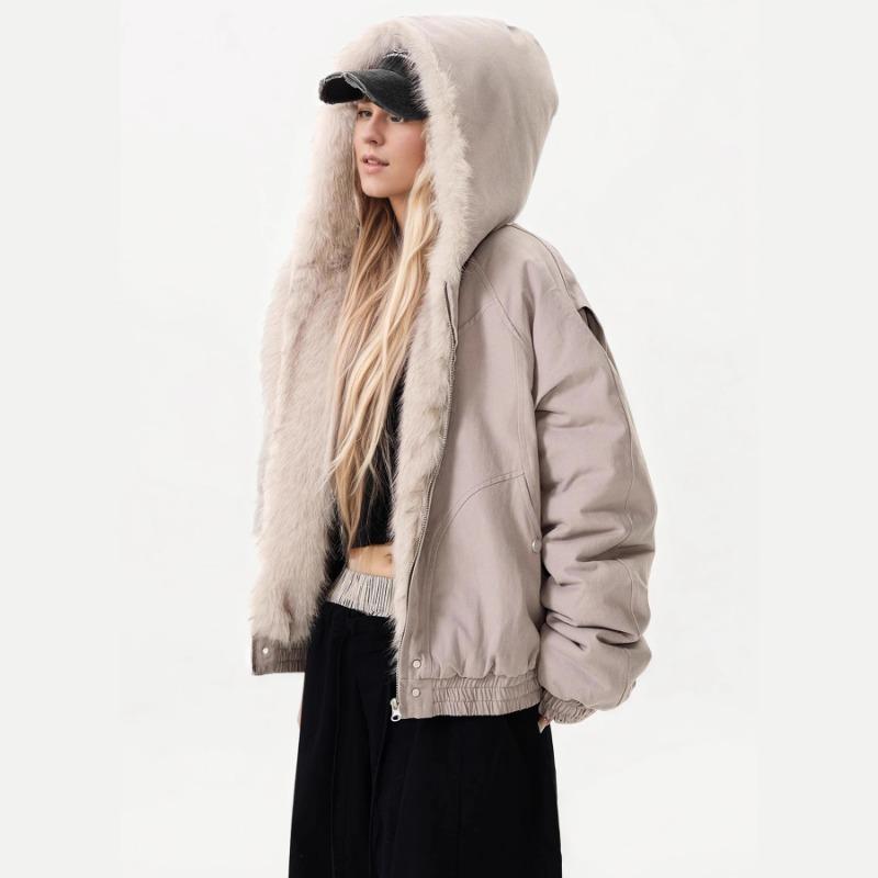 Women`s Light Grey Faux Fur Lined