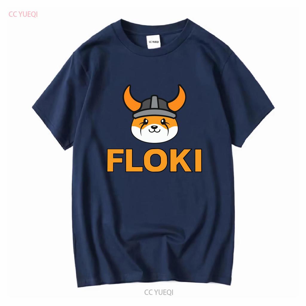 Floki Inu Memecoin Crewneck T Shirt Cryptocurrency Crypto Token long or short sleeves vintage Washed Soft Versatile Unisex