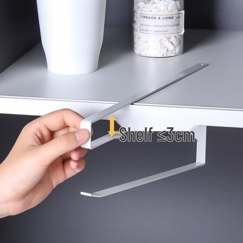 Punch-Free Kitchen Paper Towel, Cling Film & Rag Holder - Iron Art Hanging Storage Rack