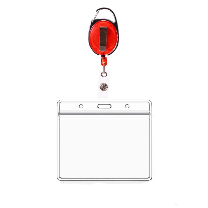 Transparent Card Holder Nurse Retractable Badge Reel Clip Business Card Holde Work Lanyard ID Name Card Cover Case Accessories