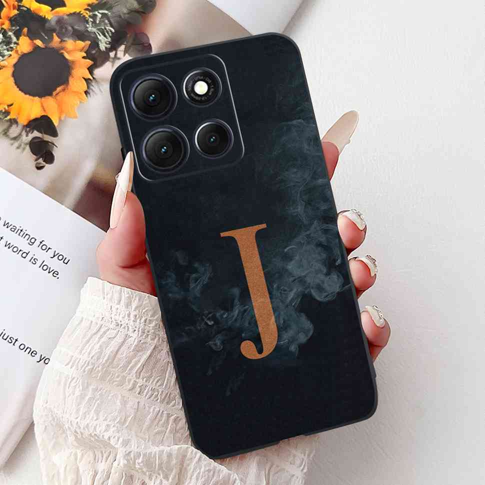 Hot For Motorola Moto G86 5G Case Crown Letters A-Z Soft Silicone Black TPU Cover For MOTO G86 XT2527-2 6.67" Protective Shell