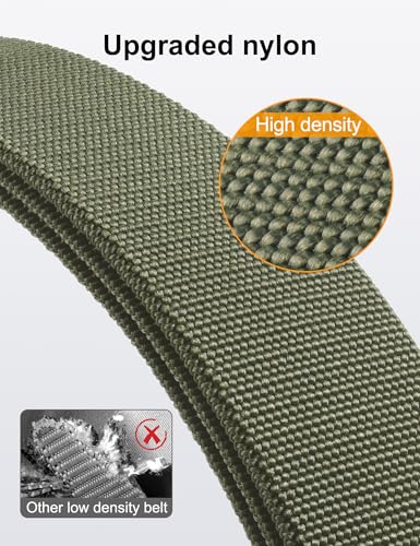 JUKMO Quick Release Belt, Men's Tactical Work Belt, Military Belt (Size M - Waist Length 91cm-105cm (Total Length 125cm), Green)