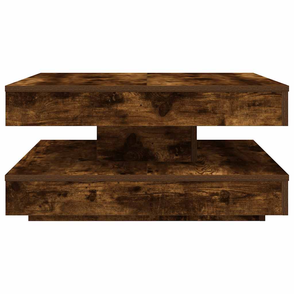 Rotating Coffee Table 360 degrees  Swivel Smoked Oak 70 x 70 x 34.5 cm