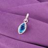 Marquise Natural Swiss Blue Topaz Sisters Gift Ethnic Pendant Jewelry 925 Silver PP-59-1