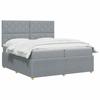 Box Spring Bed with Mattress Light Gray 200 x 200 cm Fabric