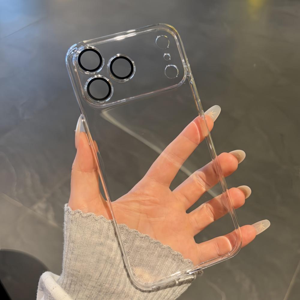 

Ultra-Thin Hard Clear Lens Glass Case For iPhone 17 Air 16 15 14 13 12 Pro Max Plus Slim Crystal HD Slim Not-Yellowing PC Cover iPhone 12 Pro
