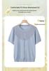 Stylish 2026 Ice Silk Summer T-shirt for Mothers - Short-Sleeved Knitted Top for Middle-Aged & Elderly Women.