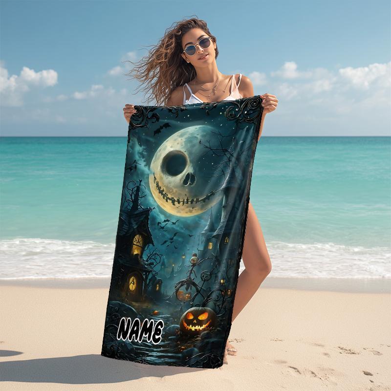 Personalized Love moon back. Beach Towel Microfiber Beach Towel Thin Absorbent for Beach Swimming Yoga Bath Sports. 0910311