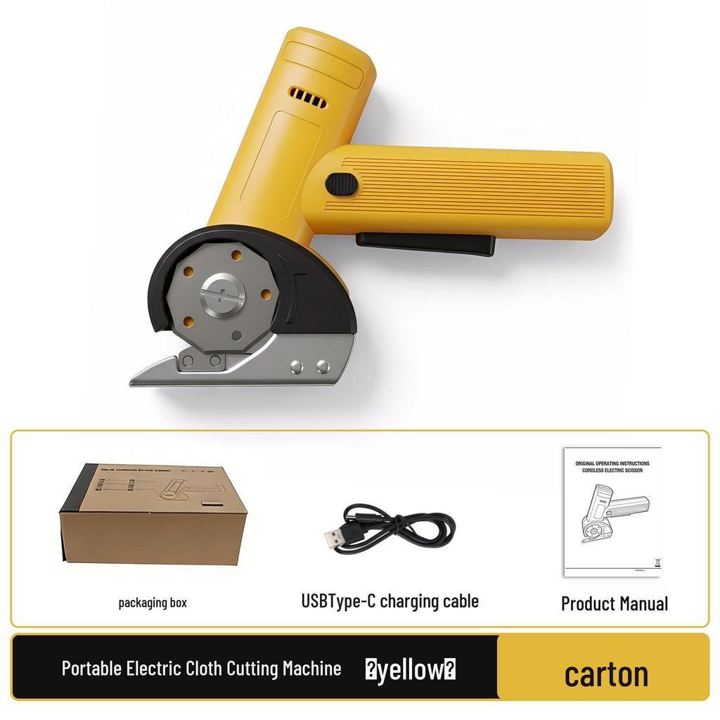Rechargeable Portable Electric Fabric Cutter with Round Blade
