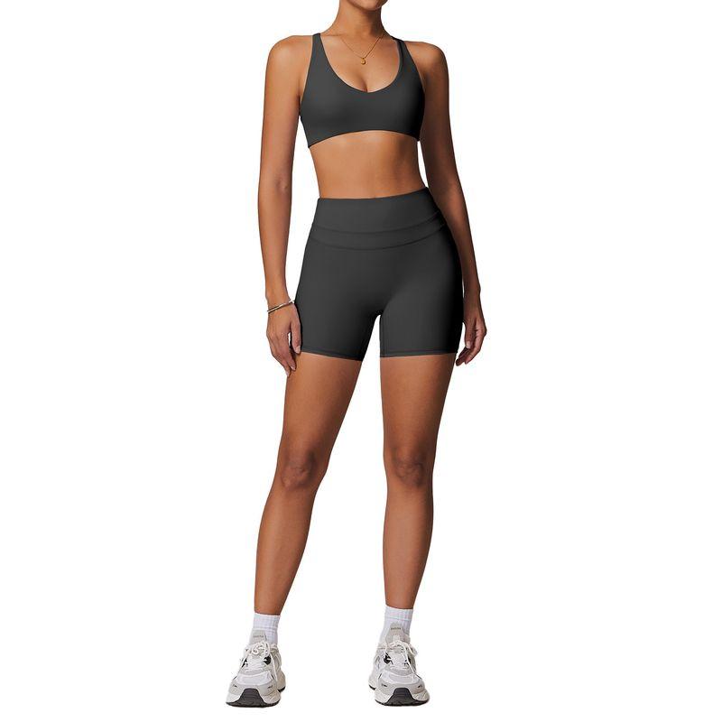 Guangzhou Zechuang Clothing Co., Ltd. Brushed Tight Back Yoga Suit Stretch High Waist Workout Clothes for Women Running