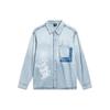 Li Ning Denim Jackets Men's Light Denim Blue Square Collar Moderate Straight Fit AJDT771-1