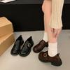 Retro Platform Loafers Women's Leather 2025 New Mary Jane Thick Heel Round Head Versatile Fashion British Small Leather Shoes