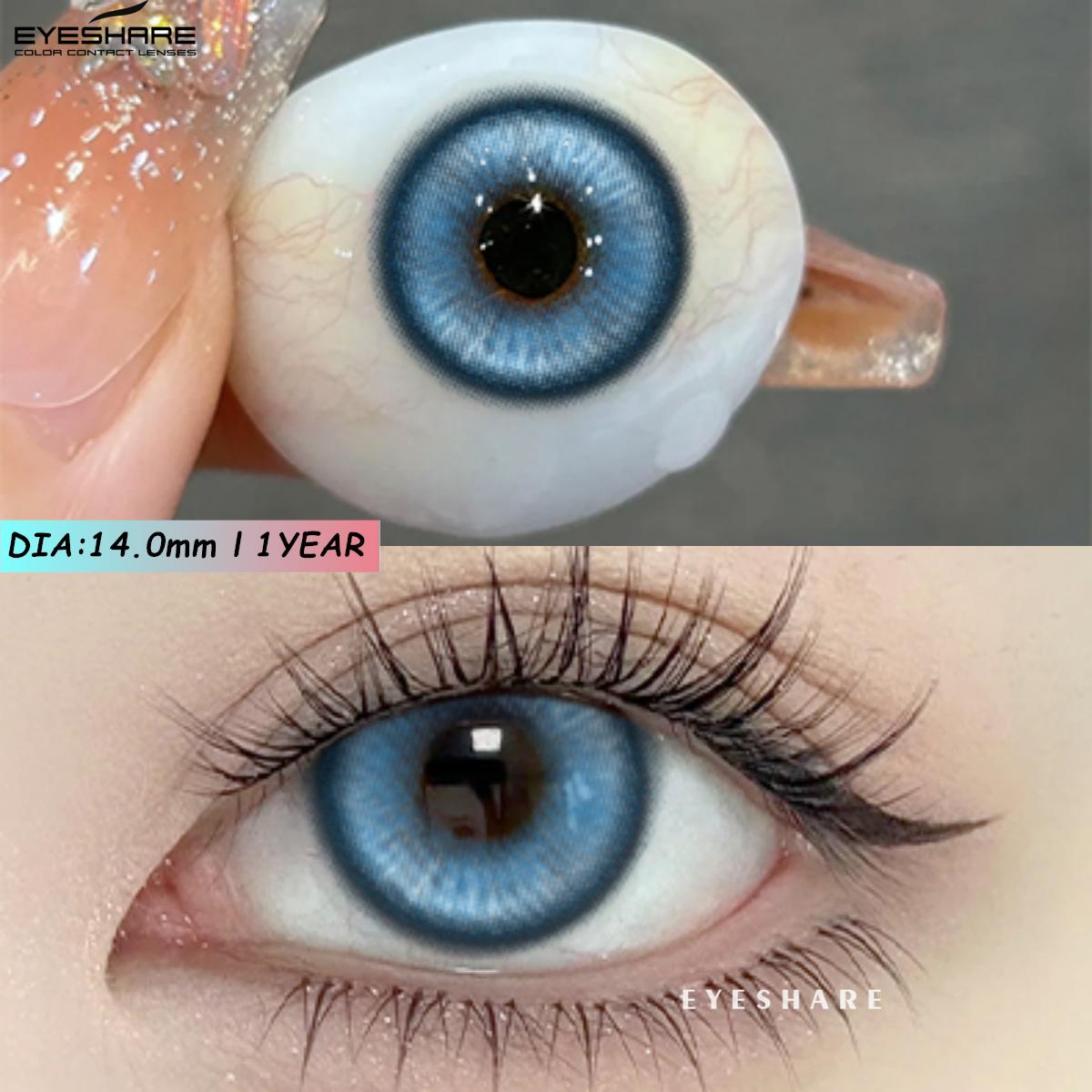 

EYESHARE Новые цветные контактные линзы для ролевых игр на Хэллоуин, синие очки с красным зрачком, розовые косметические линзы, цветные линзы для макияжа в стиле аниме, 1 пара