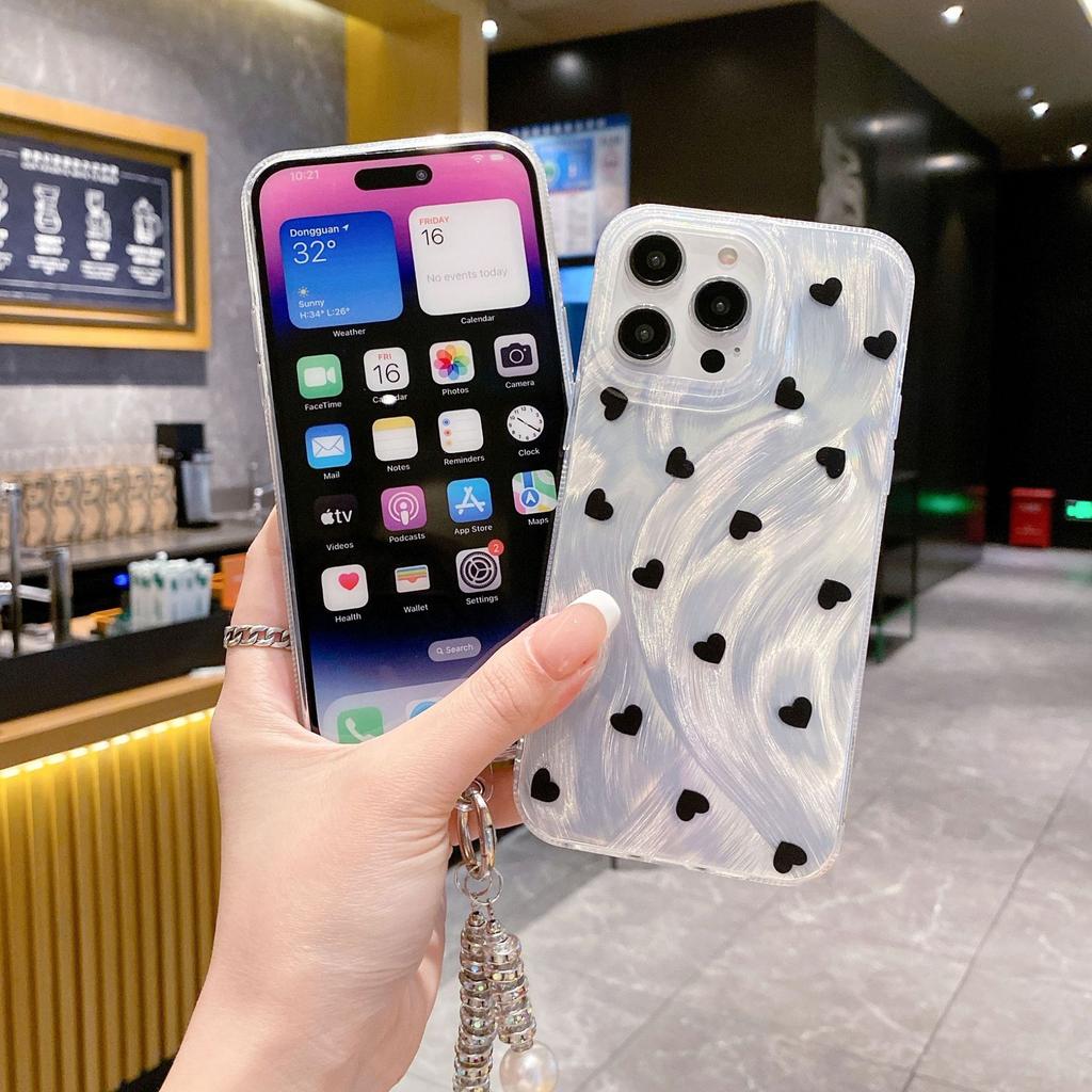 Feather Yarn Suitable for Apple 12 Spring and Summer Protective Case 14 Chain X Full Screen Love 13 Hard Iphone15pro Mobile Phone Case