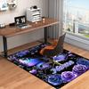 1PC Custom Name Purple Butterfly Roses Theme Floor Mat Ideal for Living Room, Game Rooms, Office, Bedroom,Floor Mat Playful Design