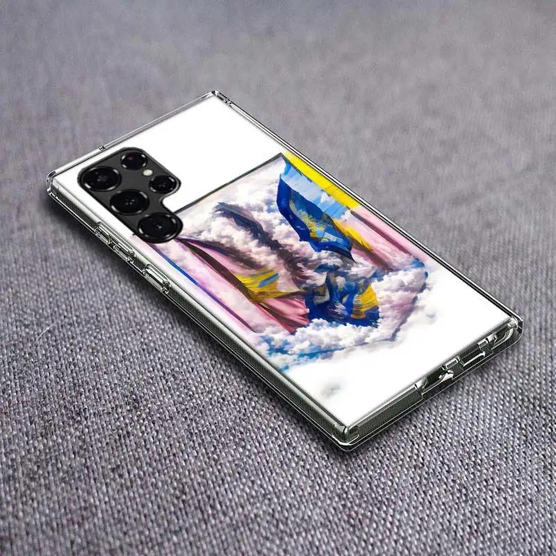 New Ukraine Flag Clear Phone Case for Samsung Galaxy S21 Plus S24 S23 S20 FE S22 S26 Ultra S25 Edge TPU Capa Cases Cover Shockpr