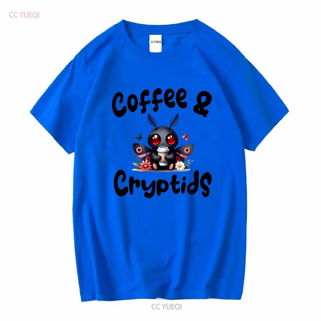 Coffee Cryptids T Shirt Lover Cryptid Mothman Creepy Kawaii Cute Bella Canvas 3001 Long or Short Sleeves Vintage Washed Fashion