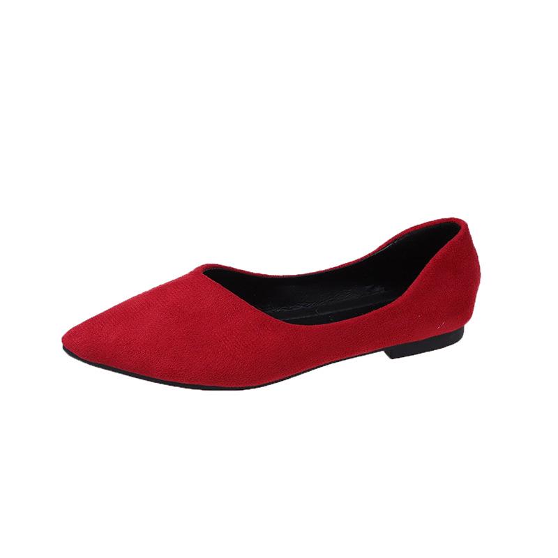 2024 Summer Women's Pointed Toe Suede Flats - Solid Color, Shallow Mouth, Low-Top Loafers