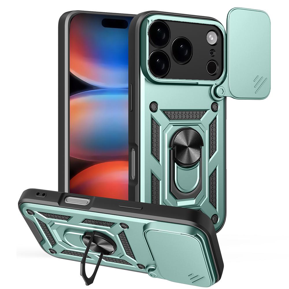 AMORUS For iPhone 17 Pro Max Case Kickstand PC+TPU Phone Cover with Camera Lens Slider