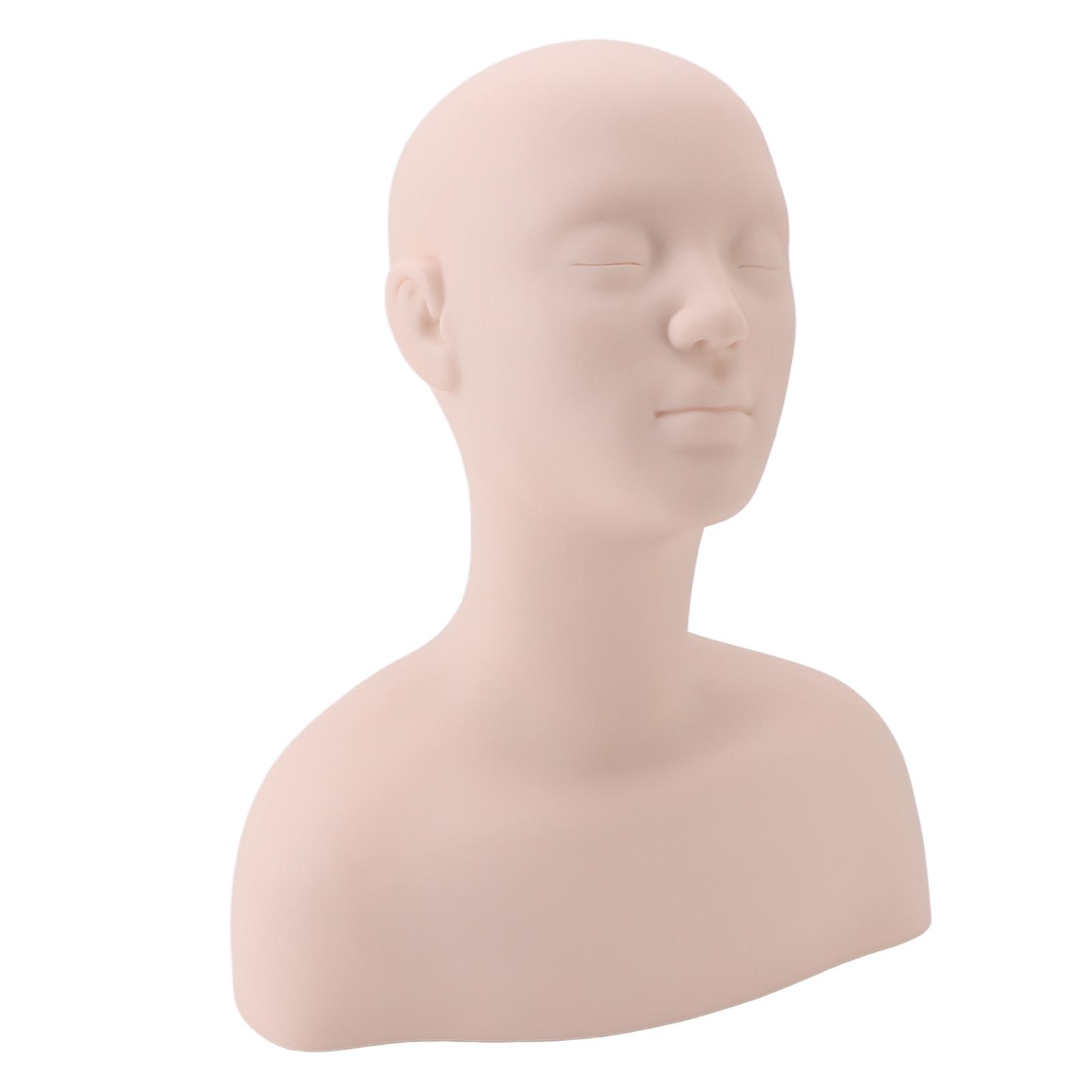Mannequin Hoofd met Schouders Zacht PVC Mannequin Hoofd Schouder Model Levensgetrouw Display Mannequin Hoofd Buste voor Make-up