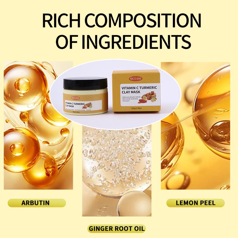 Kuangcai Vitamin C Turmeric Exfoliating Mask - Deep Cleansing & Moisturizing Pore Treatment