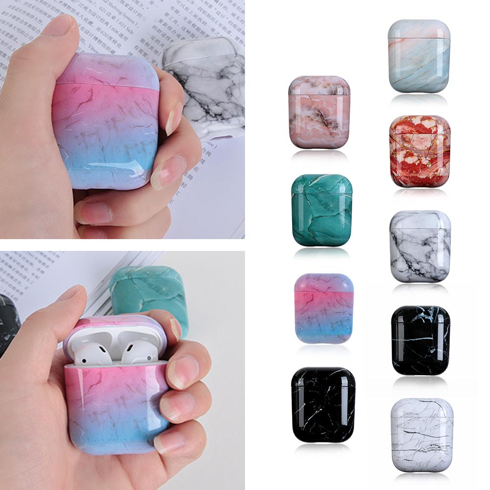 Fashion Charging Box Dust Guard Hard PC Protective Case Cover Bag Shell Marble Stone