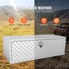 Underbody Truck Box, 48"×24"×24" Pickup Storage Box, Heavy Duty Aluminum Diamond Plate Tool Box with Lock and Keys, Waterproof Trailer Storage Box