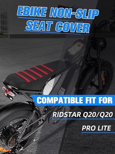 Compatible with Ridstar Q20/Q20 Pro Lite electric bike non-slip seat cover (red)