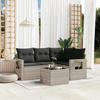 VidaXL Garden Lounge Set with Cushions 5 Pcs, Patio Sofas, Patio Furniture Set, Outdoor Furniture, Grey 3252459