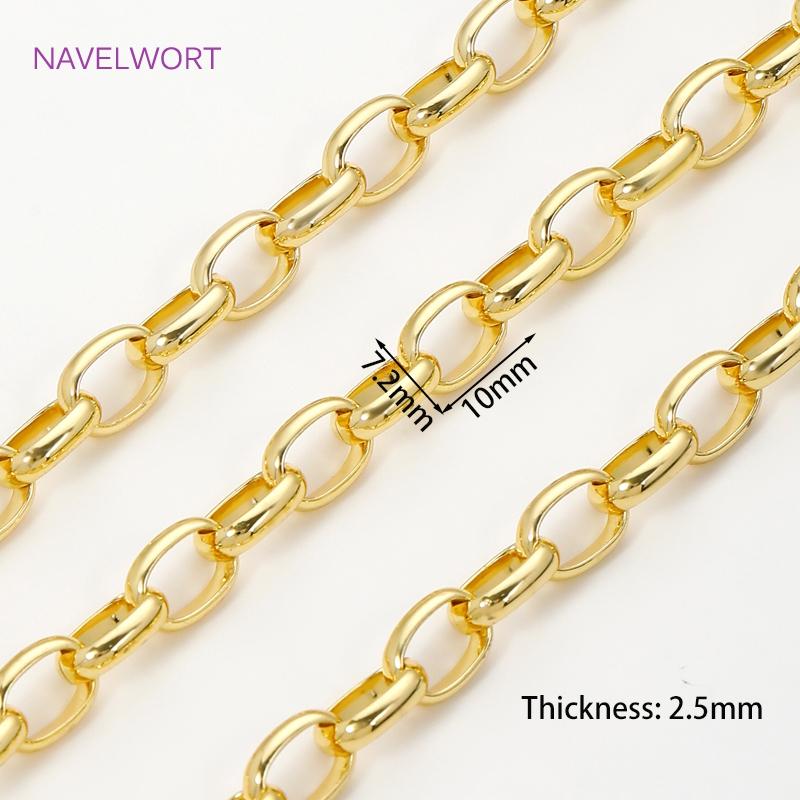 1 Meter 18K Gold Plated Brass Bulk Chains For Needlework,Decorative Chain For Jewellery,DIY Handmade Necklace Bracelet Finding