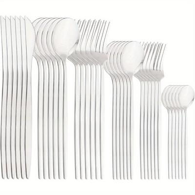36-Pieces Silverware Mirror Polished Dinnerware 18/0 Stainless Steel Cutlery Set For Home Kitchen Party Hotel Restaurant Wedding Service for 6