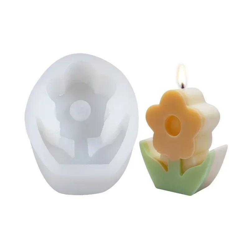 

1 Pcs New Aromatherapy Candle Silicone Mold Cute Tulip Flower Shape Decorative Candle Making Diy Handmade Soap Making Mold A