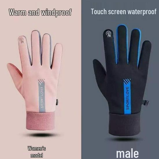 Windproof Waterproof Fleece-Lined Winter Gloves for Men & Women – Touchscreen Sports Gloves for Cycling, Skiing & Cold Weather