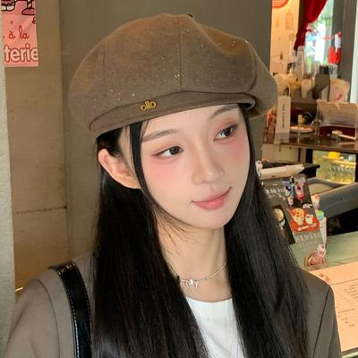 Basco da donna autunno e inverno cappello a zucca nuovo stile che valorizza il viso piccolo cappello da pittore coreano alla moda versatile cappello ottagonale trendy