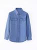 Men's Minimalist Long Sleeve Denim Shirt - Lightweight Cotton Sun Protection, Loose Fit, Plus Size, for Spring, Summer, and Autumn.