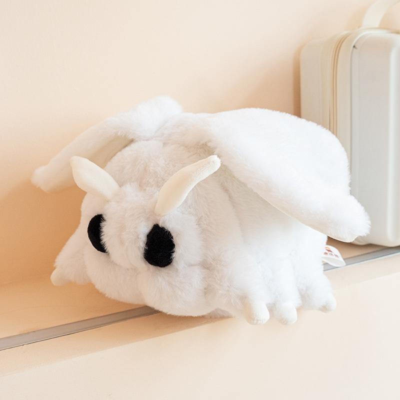 Stuffed Poodle Moth Toy Cuddly Stuffed Moth Doll Adorable White Plush Moth Toys 25cm белый
