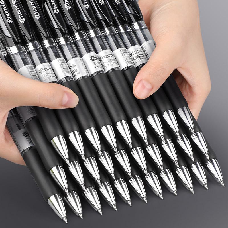 Creative Office Stationery Student Stationery 0.5Mm Push-Action Neutral Pen Test Signature Water-Based Pen Black