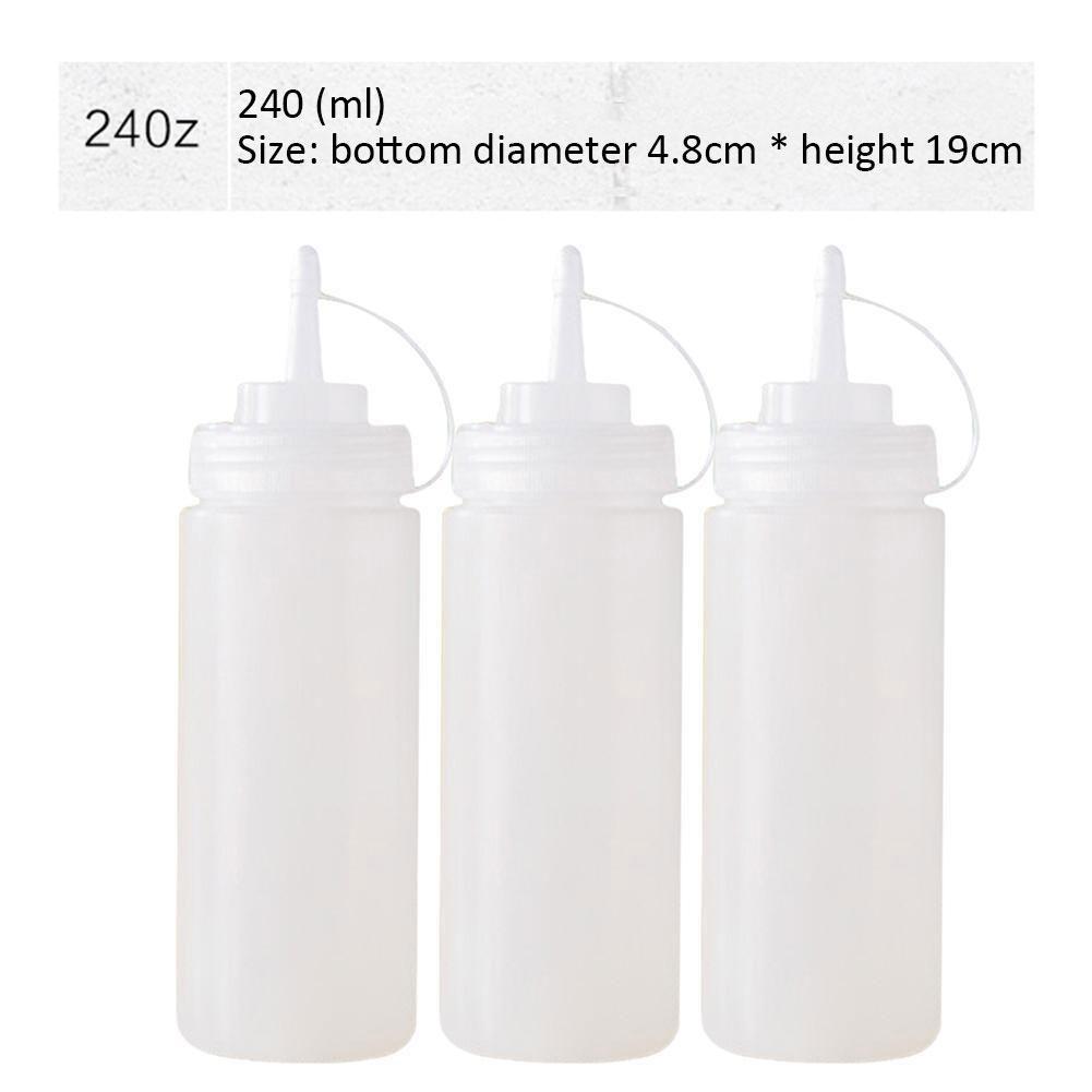 240ml Plastic Clear Squeeze Squeezy Ketchup Sauce Bottle Dispenser Mayo Kitchen Bottles Z4W5