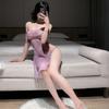 Sex Underwear Purple Pure Desire Dress Pajama Set Sexy Buttocks Free Temptation Lace Uniform Woman