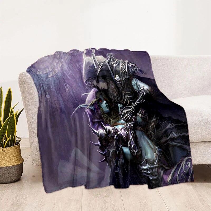 World of Warcraft Pattern Oversized Manta Sofa Bed Cover Soft and Hairy Blanket Plaid Soft Warm Flannel Throw Blankets Fans Gift