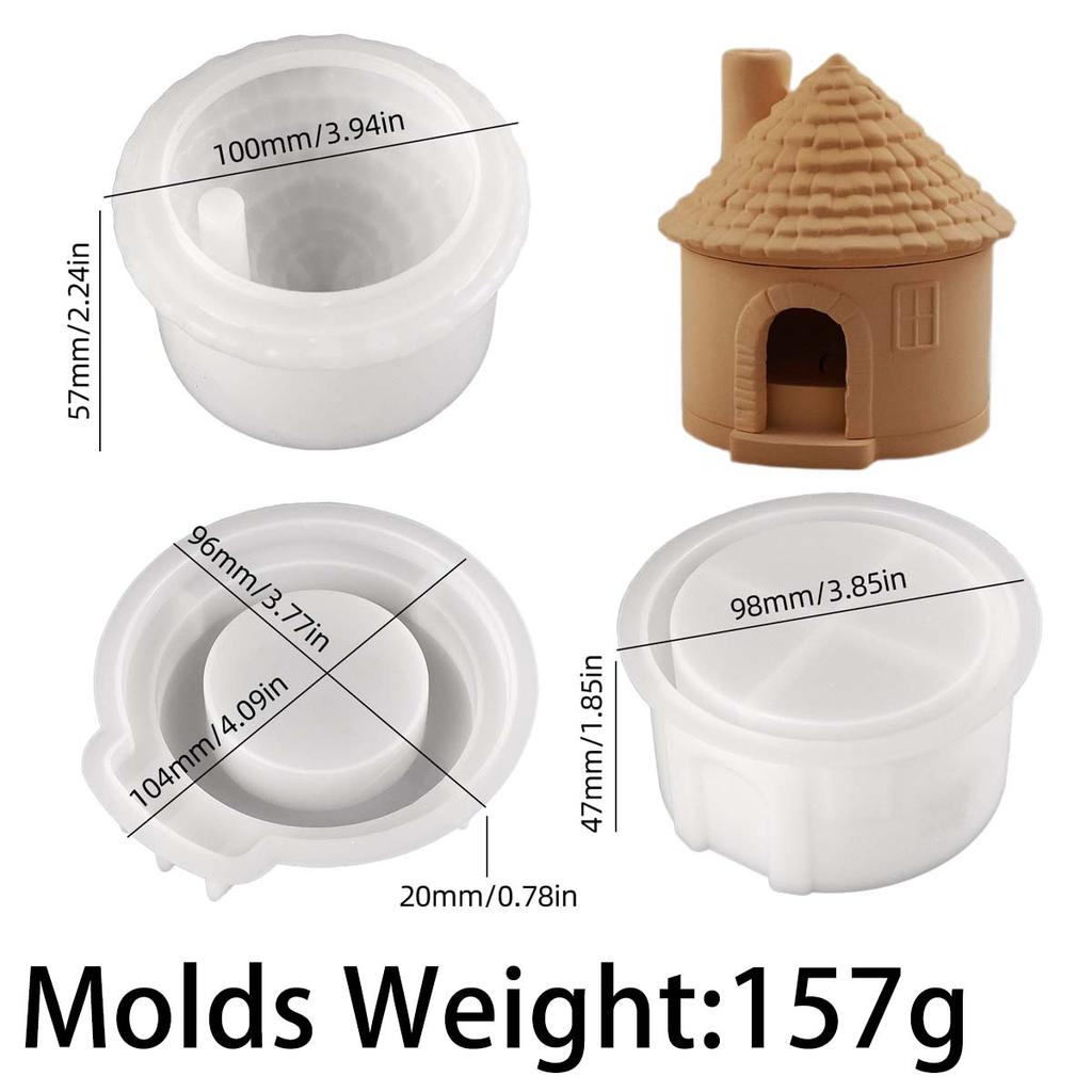 Matriță 3D pentru Sobă Aromaterapie Casă DIY Case cu Coș de Fum Suport Lumânare Matrițe Silicon Gips Beton Rășină Arzător Tămâie Kit pentru Confecționare Artizanat